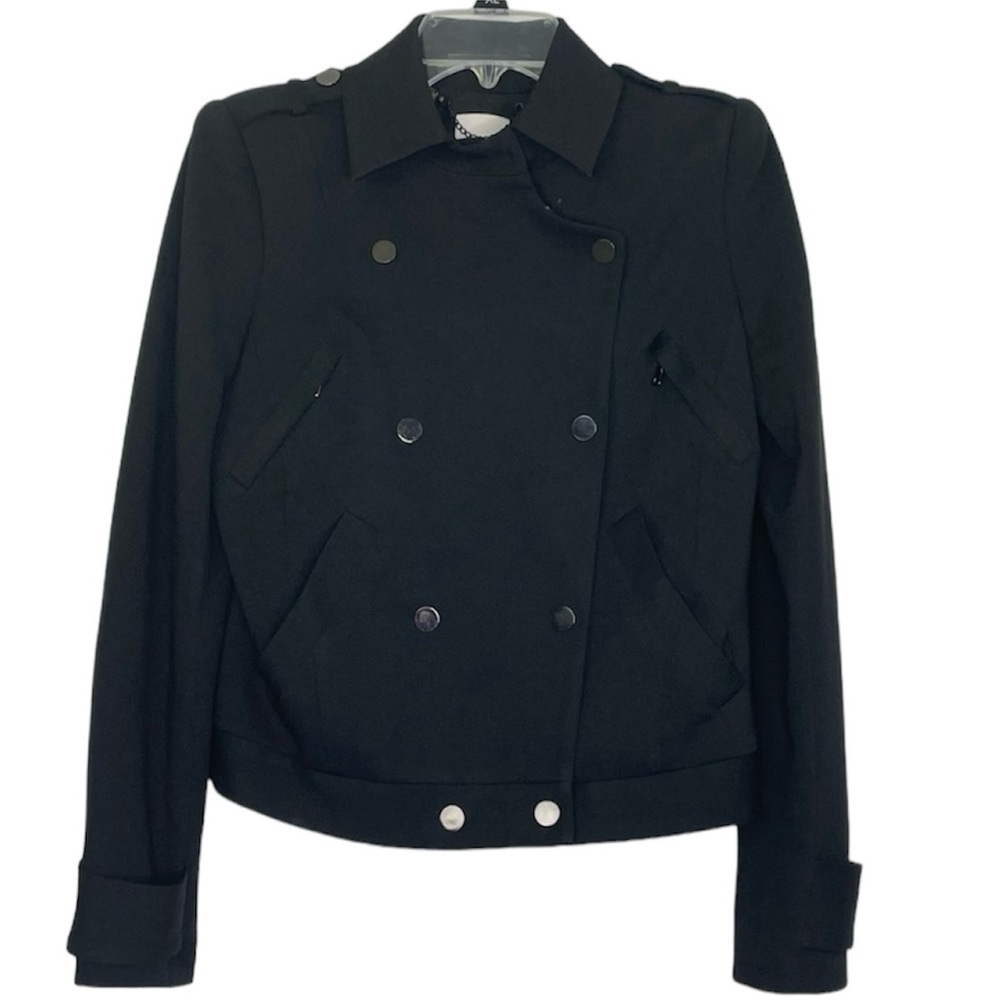 Robert Rodriguez Black Ponte Moto Jacket Double Breasted Size 6 - Picture 2 of 12